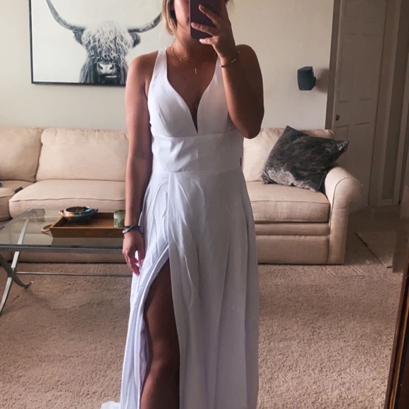 White long (prom) dress- never worn - Picture 1 of 2